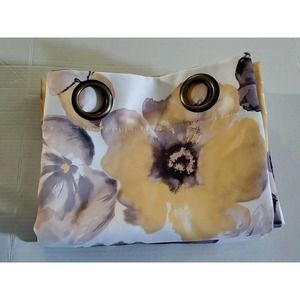 Half Moon "Leah" 2 Floral Insulated Room Darkening 52x95 Curtain Panels Grommets